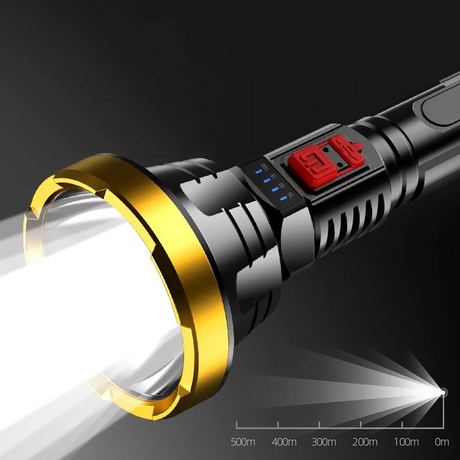 90000LM LED ficklampa – Taktisk söklampa med USB-laddning och superskarp belysning Carvallo