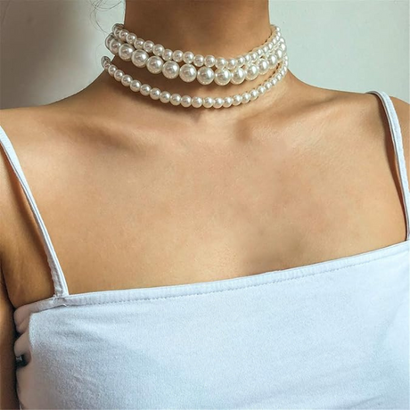 Pärlhalsband med flera lager-Bellasverige-Hemnix