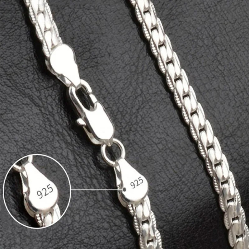 Sterling Silver Platt Kedja Halsband för Kvinnor Carvallo