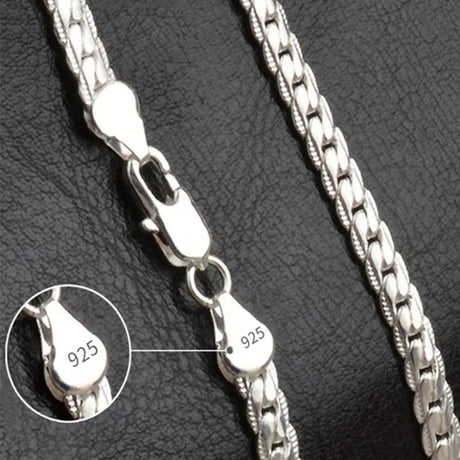 Sterling Silver Platt Kedja Halsband för Kvinnor Carvallo