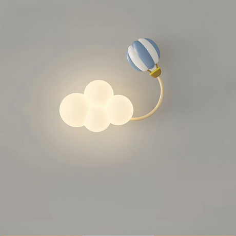 CartoonFlygplan - Barnkammarens Vägglampa med Stjärnor, Regnbåge och Flygplansdesign Carvallo