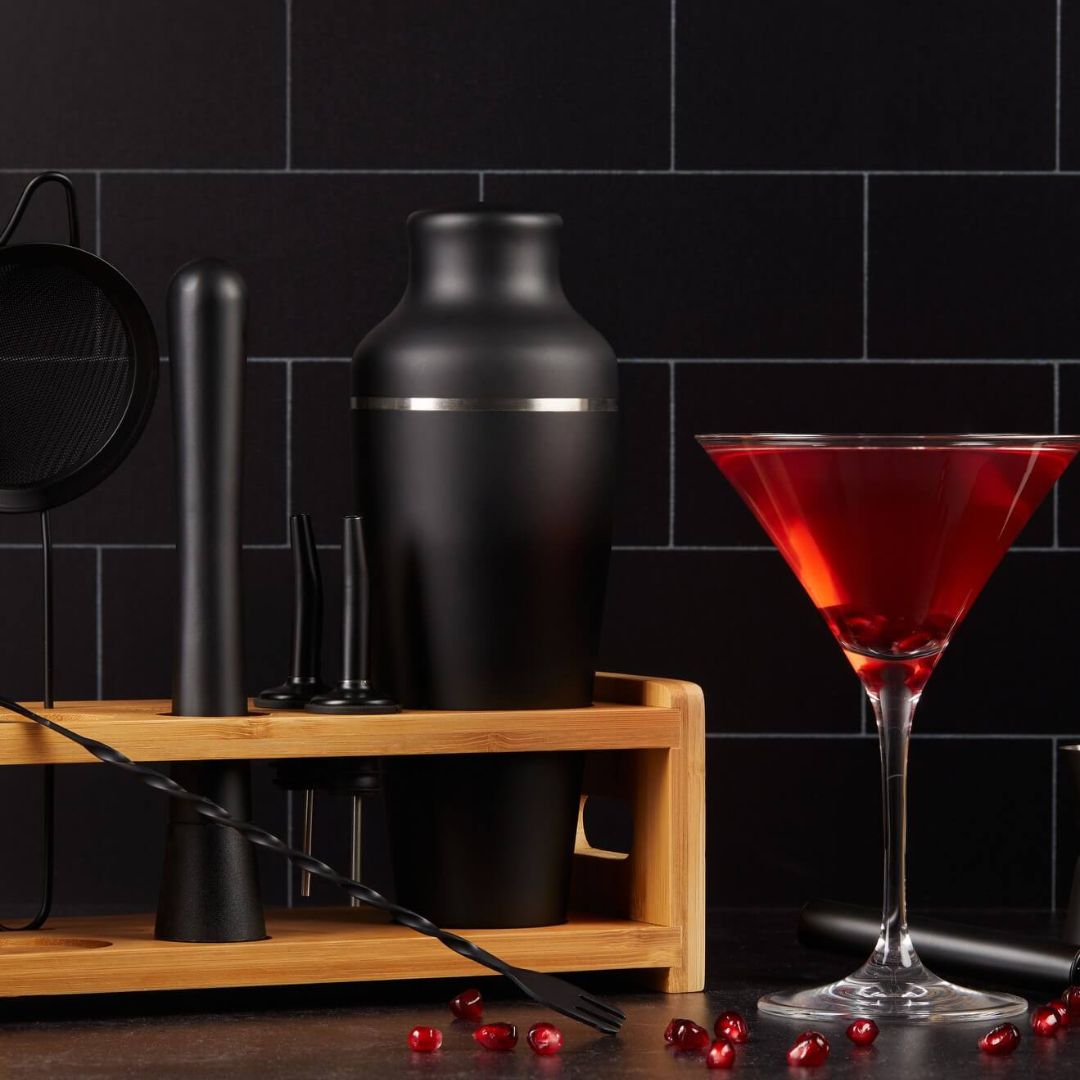 Cocktail Shaker Set med Ställ – 8-delars Barset för Hemmabaren Hemnix