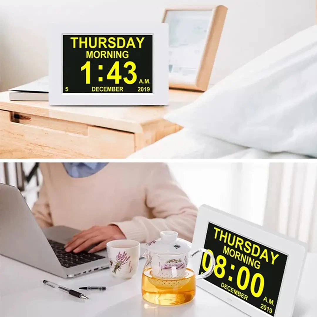 Royallure Stor LED Digital Väckarklocka – Multifunktionell Display, USB Laddning & Temperatur Carvallo