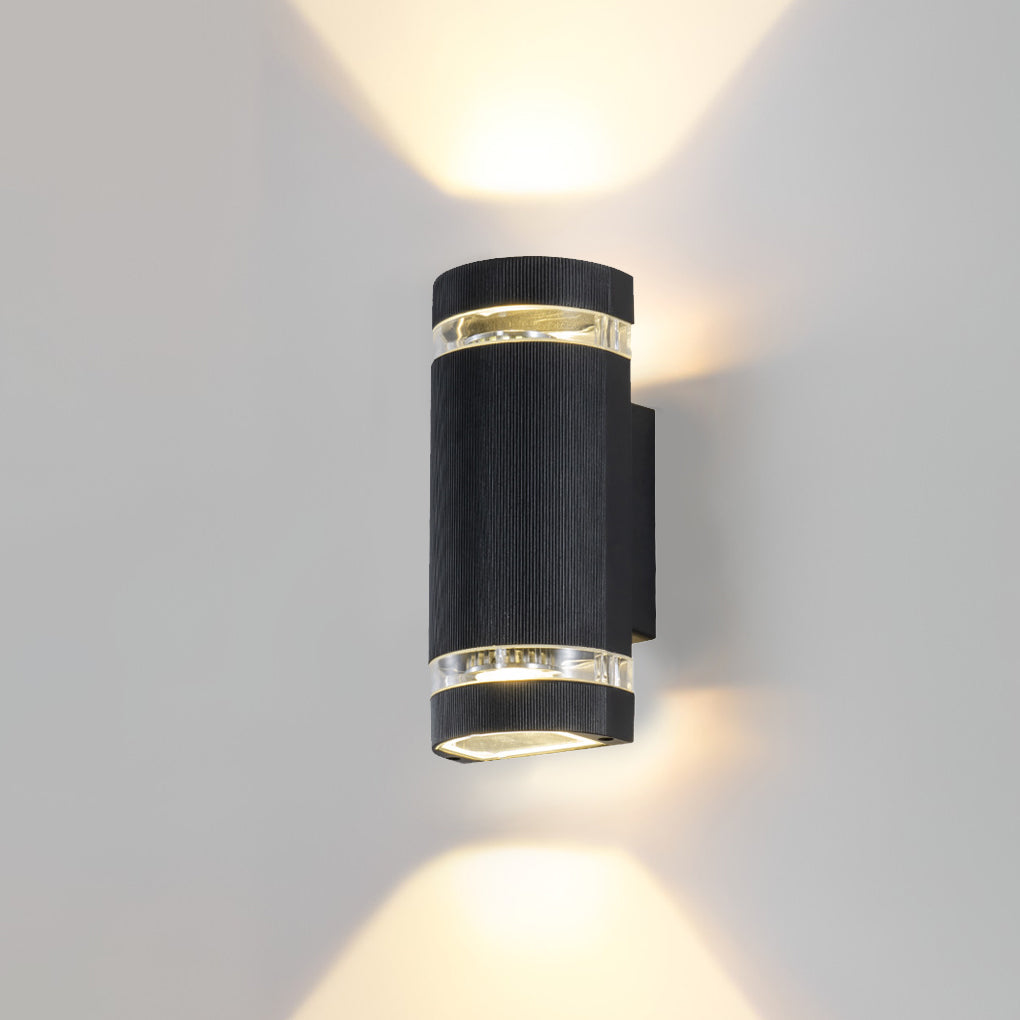 Svart Vattentät LED Upp- och Nedljus Vägglampa Carvallo