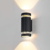 Svart Vattentät LED Upp- och Nedljus Vägglampa Carvallo