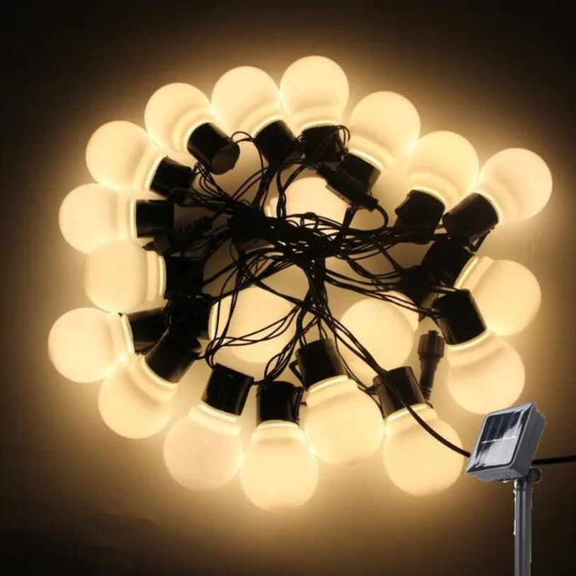 Utomhus solfjäder stringljus varm vit Carvallo