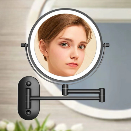 LED Väggspegel med Förstoring och Kromram Carvallo