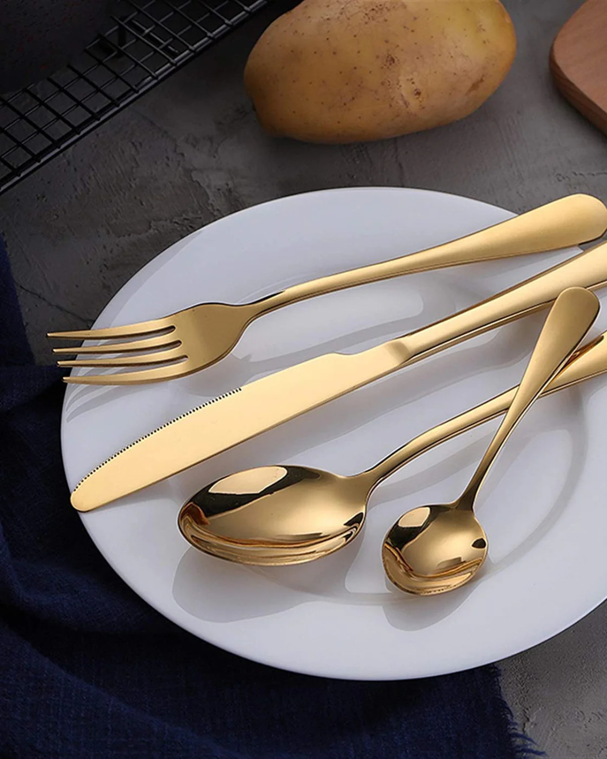 Carvallo Luxe – Guldbestickset med Fin Finish för Stilig Matlagning Carvallo