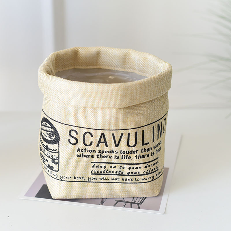 Dekorativ tygväxtkruka med tryck – Mångsidig förvaringskruka för växter och dekoration Carvallo