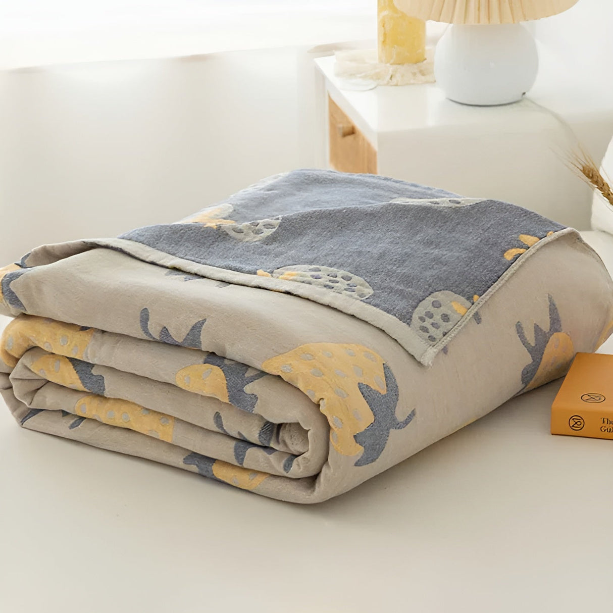 Jordgubbe Gasväv Bomull Filt Carvallo