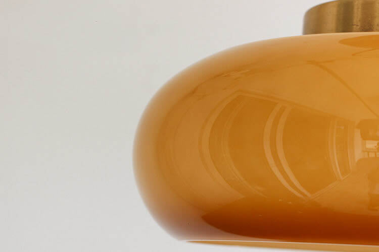 Taklampa Vintage Glas Mässing Semi Flush Carvallo