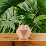 RustiGlow - Handgjord sänglampa i trä med en unik geometrisk design Carvallo