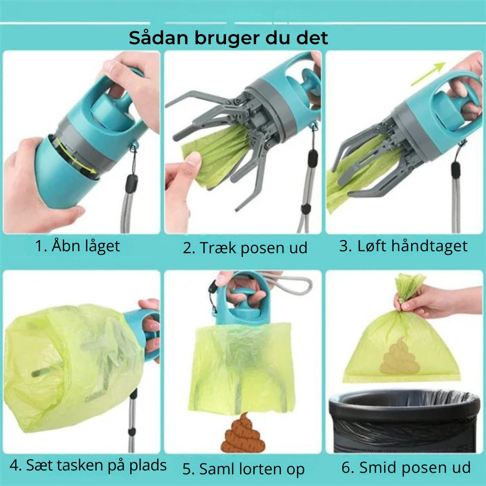 PawPull - Kompakt hundavfallsöppnare med automatisk draghandtag och bärrem Carvallo
