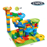 Marble Run Byggklossar – Kreativ Labyrint med Rutschkana och Kulbana för Barn – Pedagogisk Lek för Problemlösning och Fantasi-Byggsats Kulbana-BB-174 stycken-Hemnix