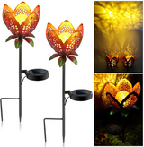 Solar trädgårdslampa lotusblomma – Dekorativ LED utomhusbelysning för trädgård och gård Carvallo