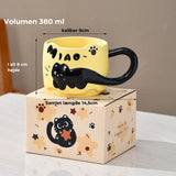 Stapelbara keramiska muggar med katttema - Bedårande kaffe- och tekoppar med handtag MILA Sverige