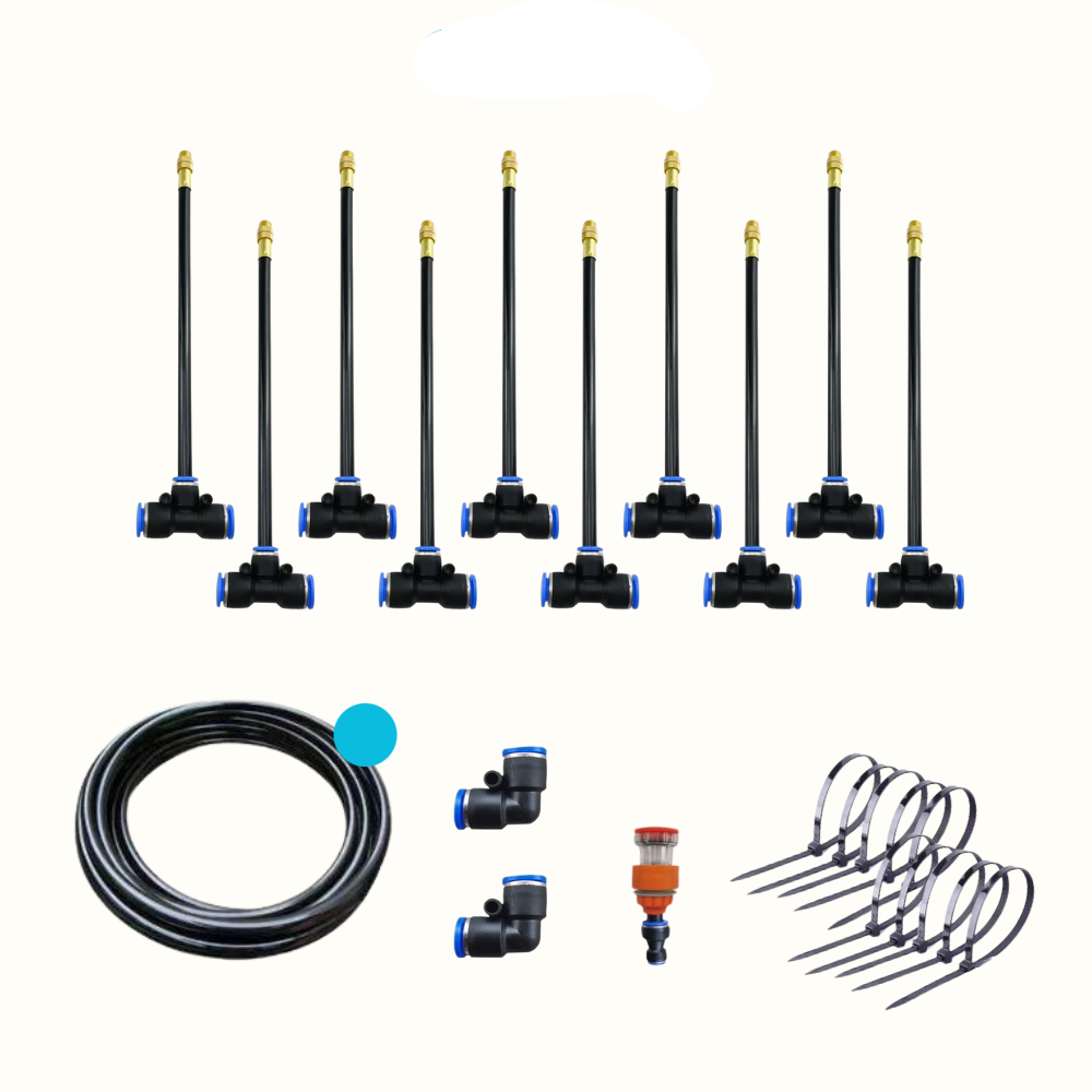 Carvallo AutoFlow Automatisk bevattningssystem Trädgård | Programmerbar & Vattensparande | Med regnsensor | Robust kopparmunstycken Carvallo