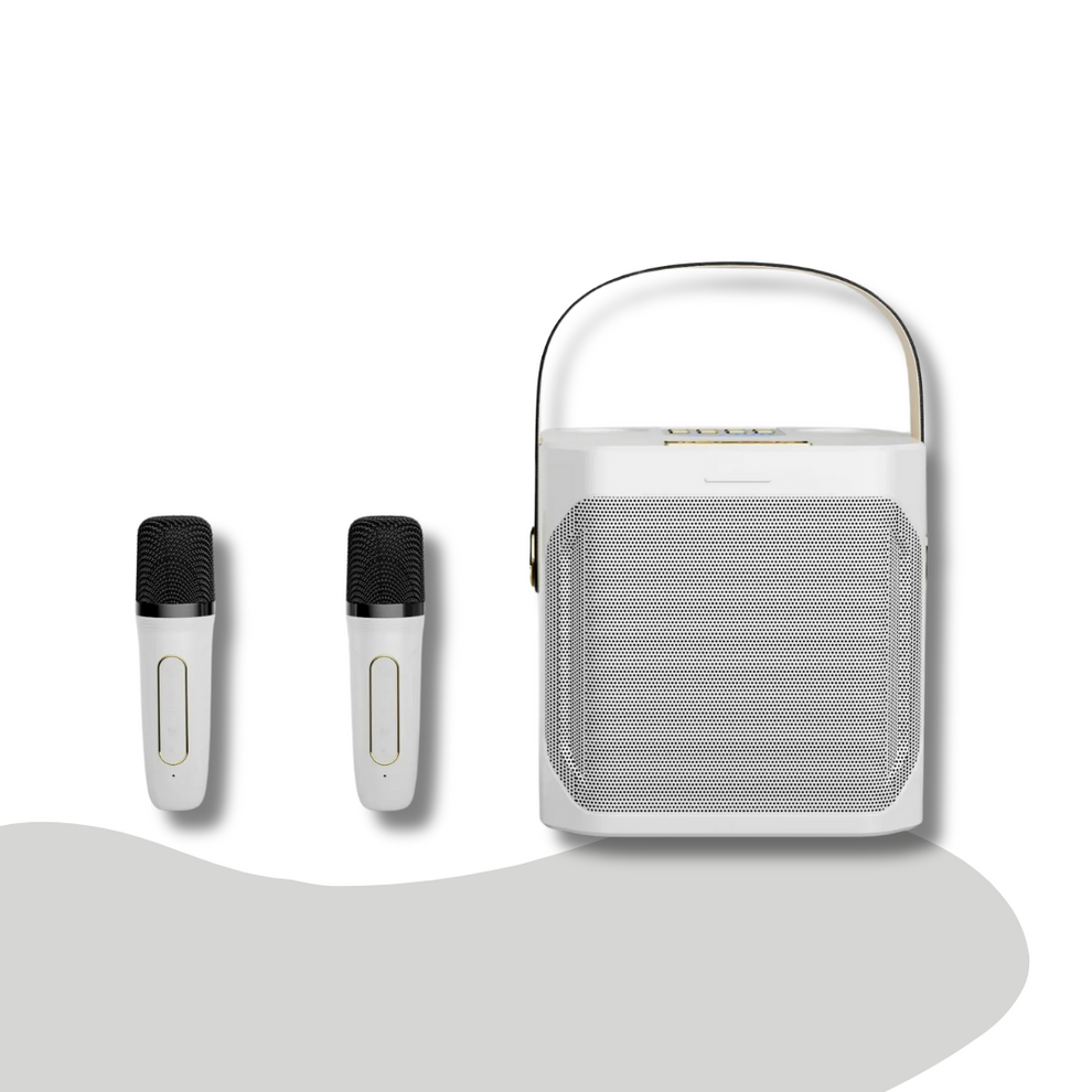 Carvallo – Bärbar karaokehögtalare med omslutande ljud och trådlösa mikrofoner Carvallo