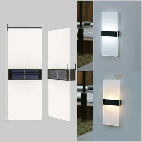 Carvallo Solar-Vägglampa Utomhus | Minimalistisk Design | IP65 Väderbeständig | LED-teknik | 58x30x140 cm Carvallo