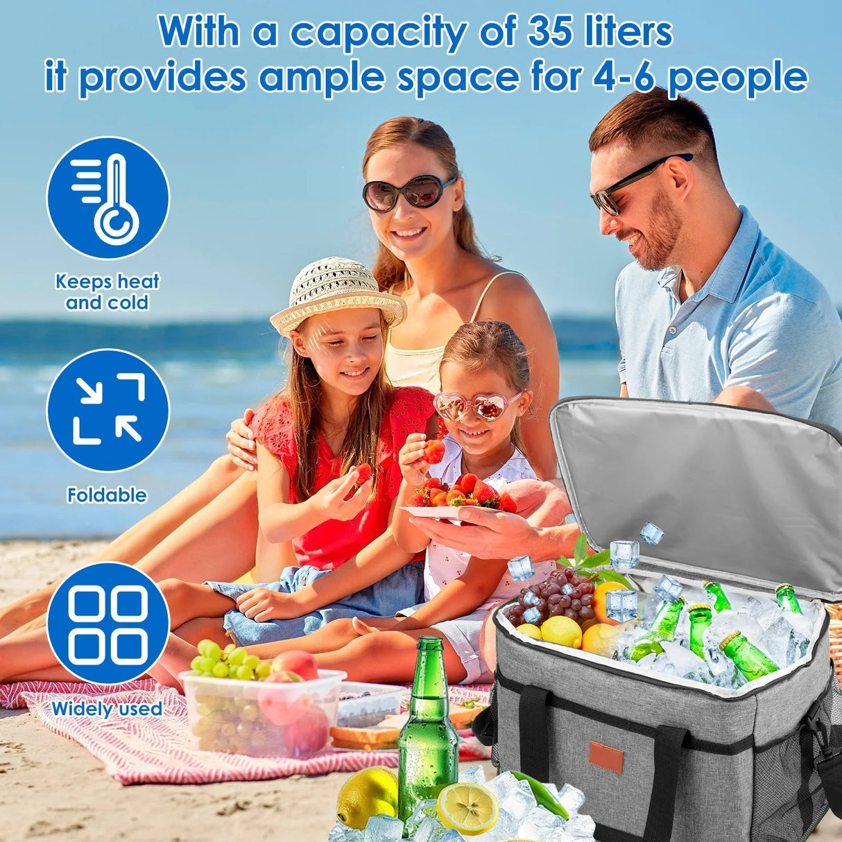 Kylväska 35L - Cool Vattentät Isolerad Väska Perfekt för Utomhusaktiviteter Carvallo