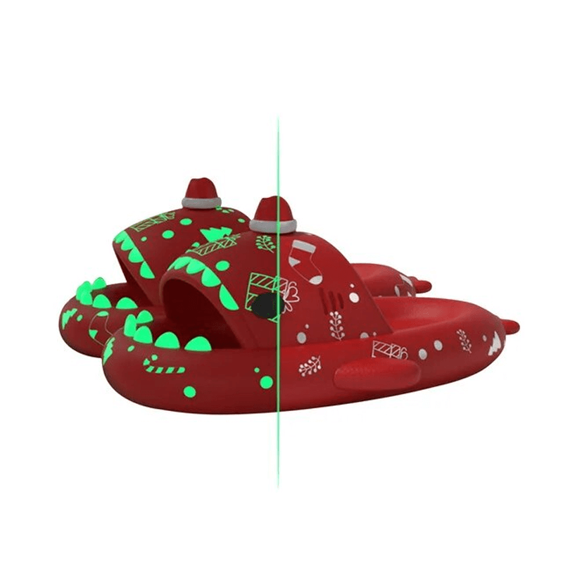 Bekväma Lysande EVA Shark Slides-Personligt-BB-Röd-36-37-Hemnix