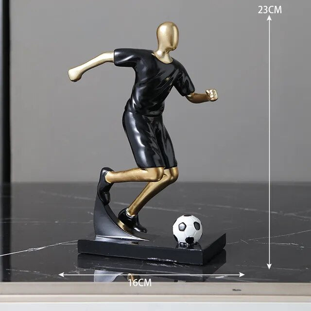 Abstract fotbollsspelare figur i unik heminredning och konstnärlighet Carvallo