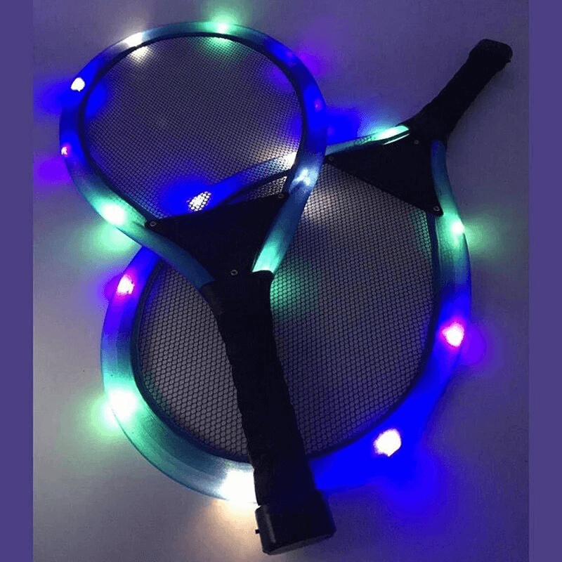 ShuttleGlow - Upplyst Badmintonset med LED-racketar för Utomhusspel-Sällskapsspel-BB-Hemnix