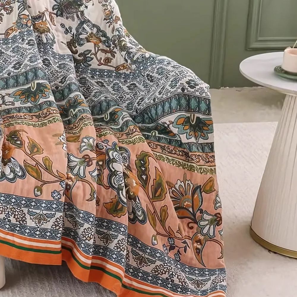 Meadow Bliss Boho Floral Filt Carvallo