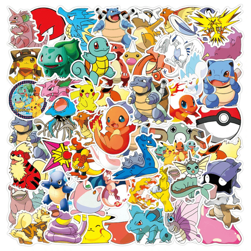 Poke Klistermärken Set – 50 Unika Stickers för Samlare och Fans-Övriga Leksaker-BB-B-Hemnix