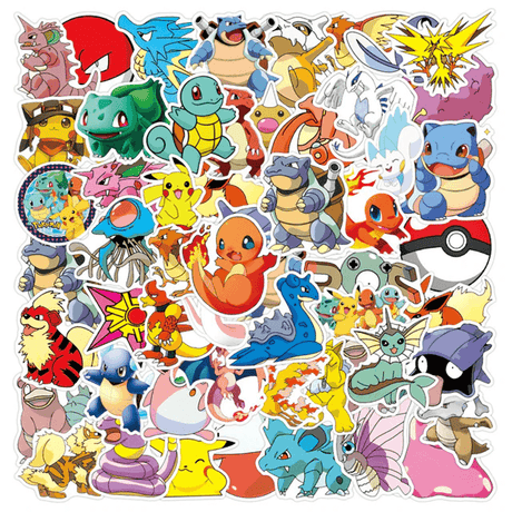 Poke Klistermärken Set – 50 Unika Stickers för Samlare och Fans-Övriga Leksaker-BB-B-Hemnix
