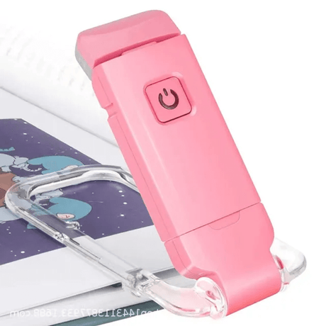 USB-laddningsbar Bok- & Läslampa-Personligt-BB-Rosa-Hemnix