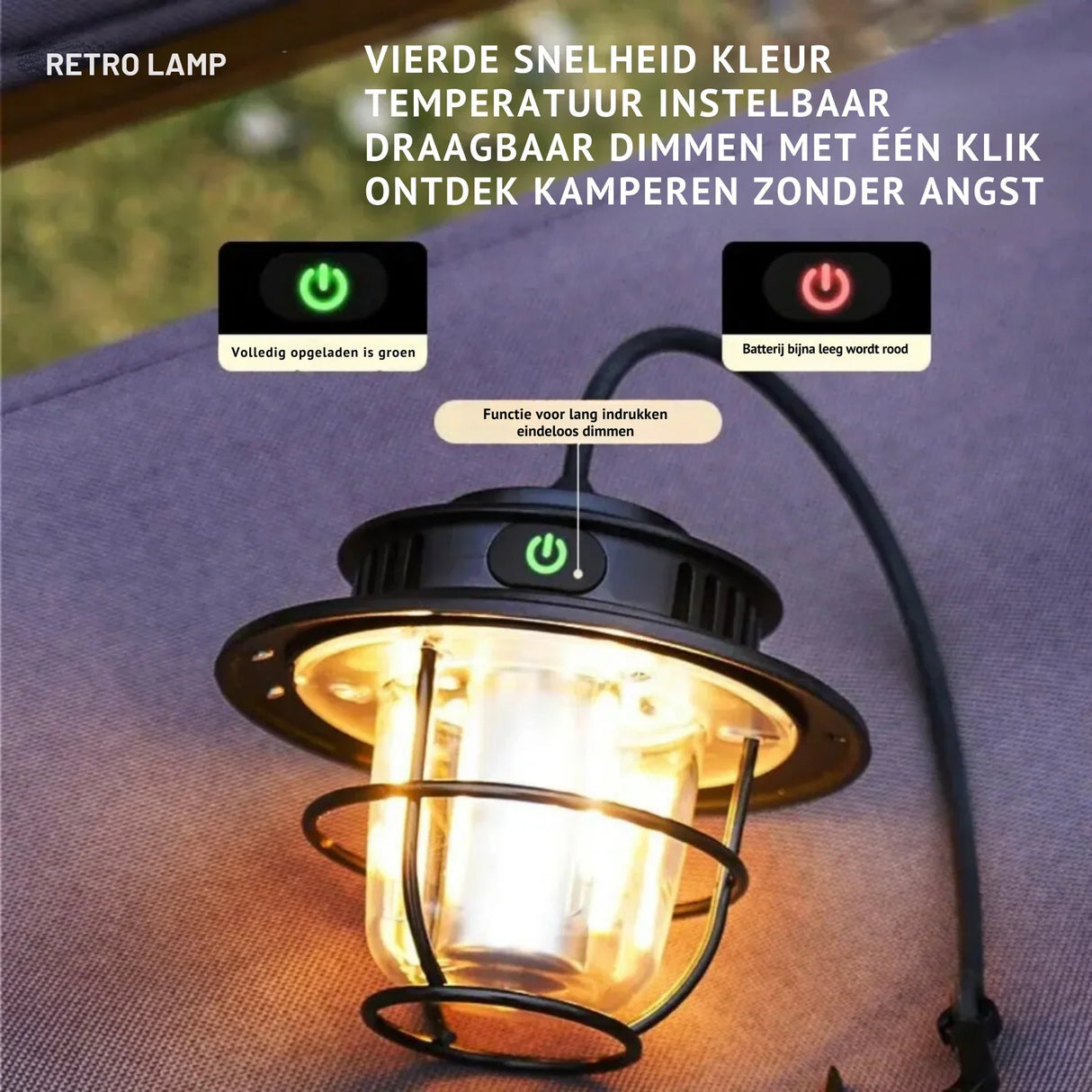 Uppladdningsbar LED-campinglampa Carvallo