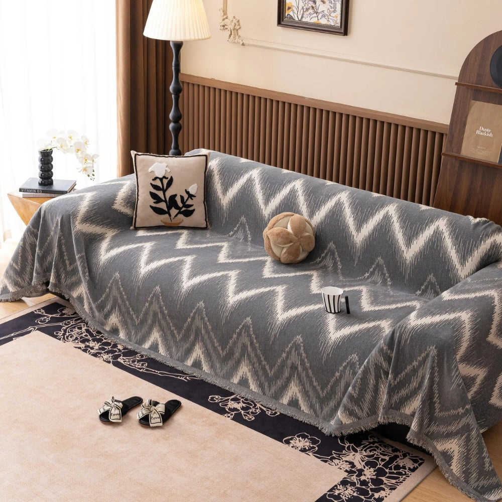 Ockra Streak Texturerat Sofföverdrag Carvallo