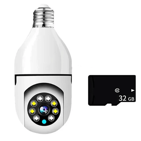 5G WiFi Övervakningskamera i Lampformat – Trådlös Smart Rörelsesensor-Smarta Hem Kamera-BB-Lampkamera 2MP 5G + 32GB-kort-Hemnix