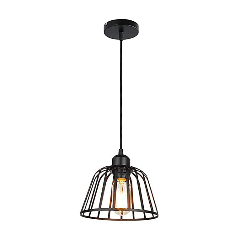 1/3-Ljuskälla Svart Liten Järnbur LED Industriell Stil Retro Kronljusstake Carvallo