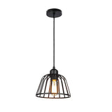 1/3-Ljuskälla Svart Liten Järnbur LED Industriell Stil Retro Kronljusstake Carvallo