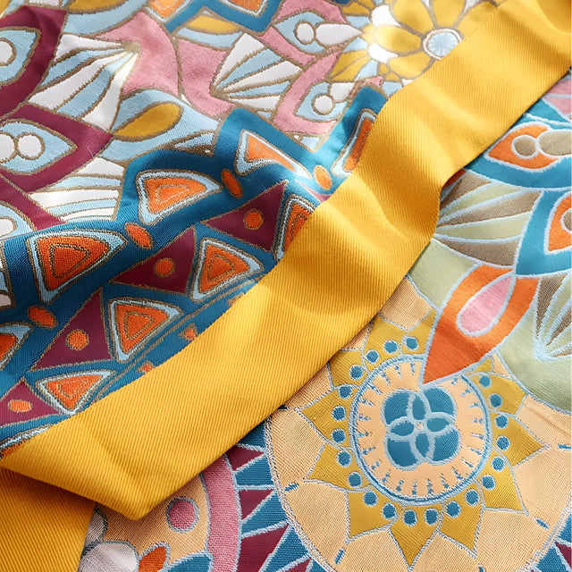 Maroccan Floral Jacquard Cotton Blanket Carvallo