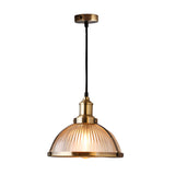 1-Ljus Retro Hänglampa med Randig Glasöverkappa Carvallo