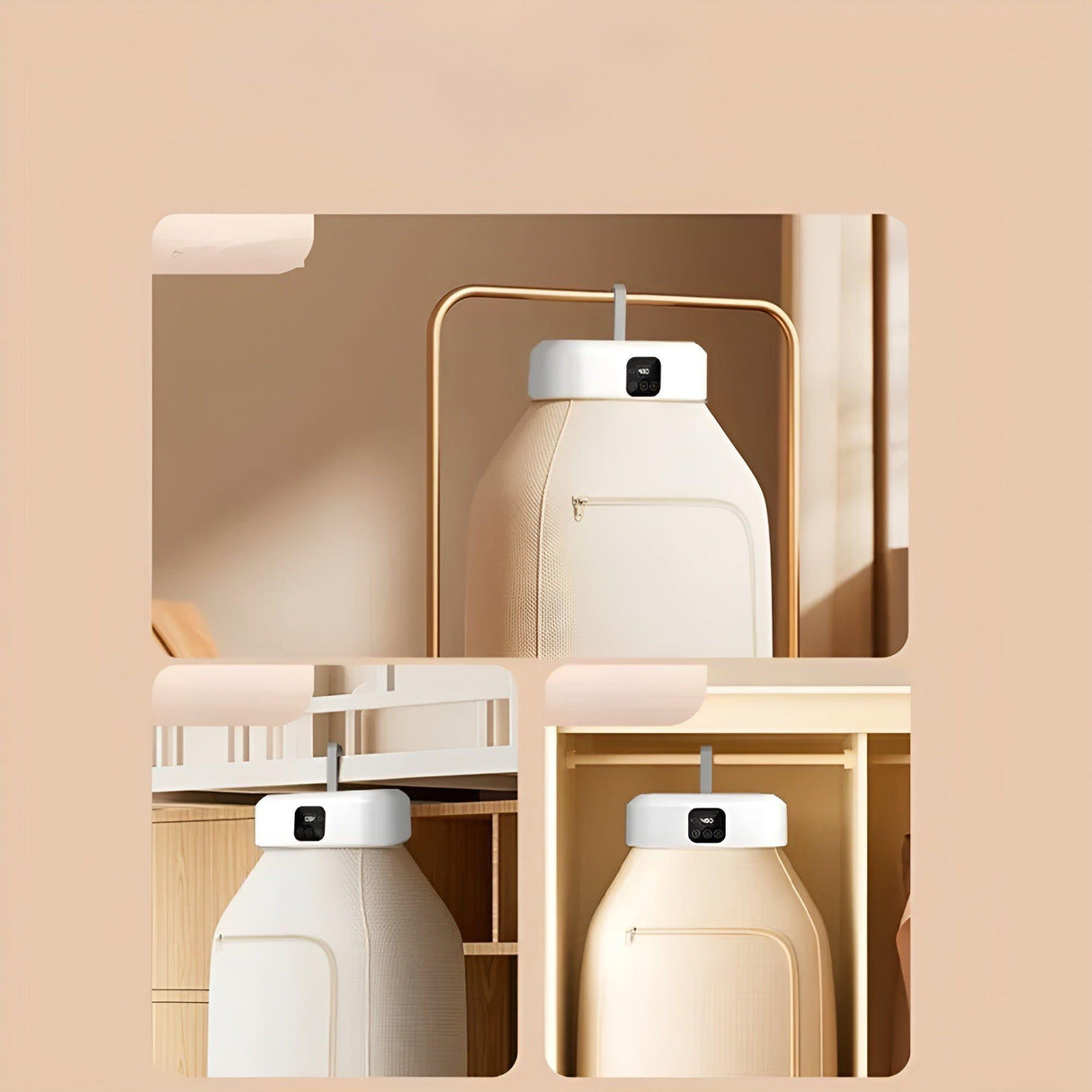 QuickDry Torktumlare – Bärbar Mini Elektrisk Klädtork med Torkväska Carvallo