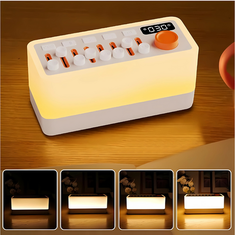 Carvallo – Vit ljudmaskin med nattljus och Bluetooth-högtalare för avkoppling Carvallo