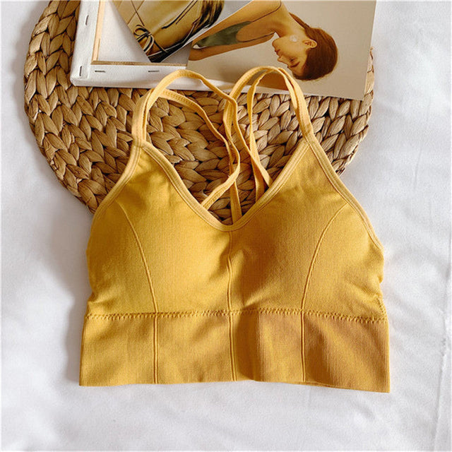 Snygg Sport Bh - One Size-Personligt-BB-Gul-Hemnix