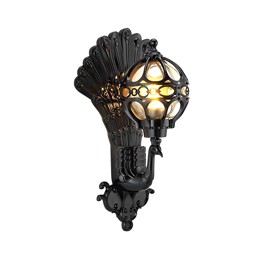 Utomhusvägglampa med vintage påfågeldesign Carvallo