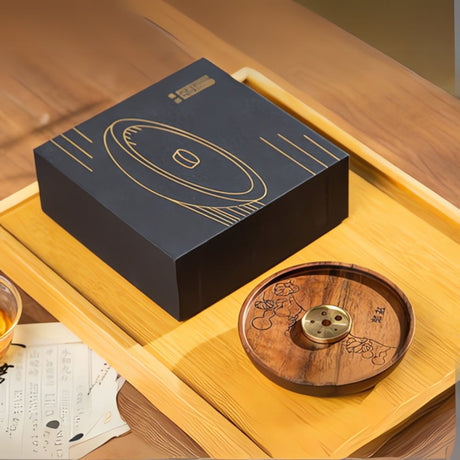 Rund trä- och kopparrökelsehållare Carvallo