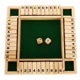 Trä Shut the Box Tärningsspel Bräde Carvallo