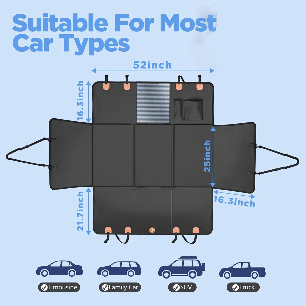 Hård botten bilsäteöverdrag för hundar Carvallo
