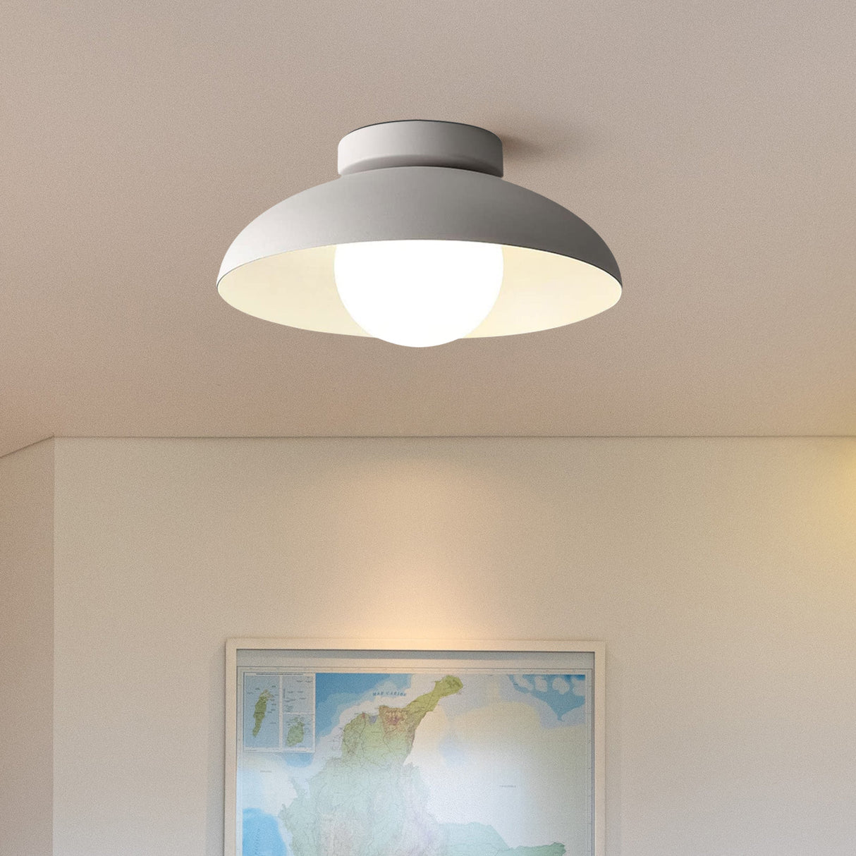 Modern Metallisk Semi-Flush Taklampa för Hallen Carvallo