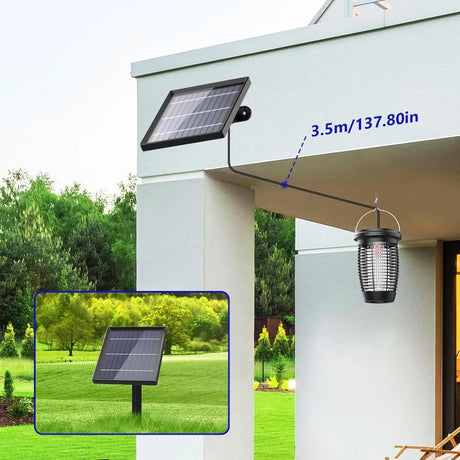 Solar Bug Zapper 2-i-1 Myggkiller Lampa – 4500V Inomhus & Utomhus Fluga Fälla Carvallo