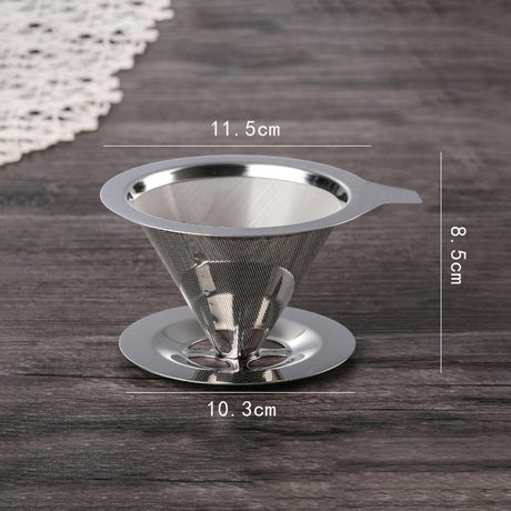Carvallo Kaffeefilter i rostfritt stål | Fin sil & snabb avrinning | Ø 11,5–12,5 cm | Återanvändbar & Hållbar Carvallo