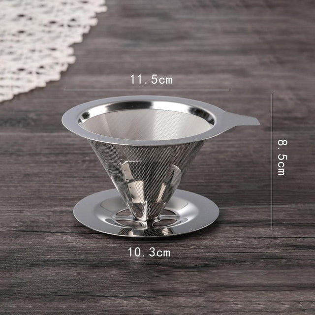 Carvallo Kaffeefilter i rostfritt stål | Fin sil & snabb avrinning | Ø 11,5–12,5 cm | Återanvändbar & Hållbar Carvallo