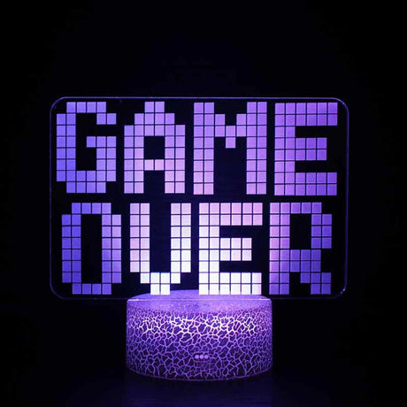 3D LED Lampa Gamer-Barn-BB-Game Over-Hemnix
